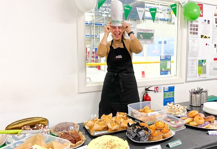 Strongdor employee Pam at Macmillan Coffee Morning